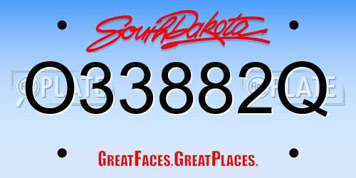 O33882Q South Dakota License Plate