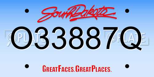 O33887Q South Dakota License Plate