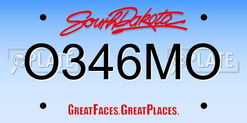 O346MO South Dakota License Plate