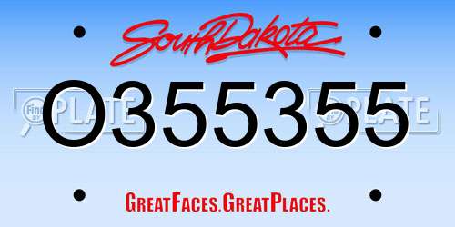 O355355 South Dakota License Plate