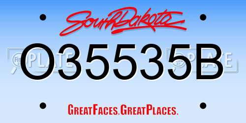 O35535B South Dakota License Plate