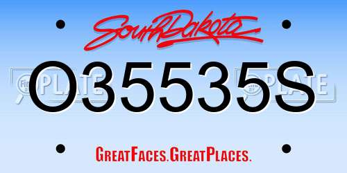 O35535S South Dakota License Plate