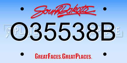 O35538B South Dakota License Plate