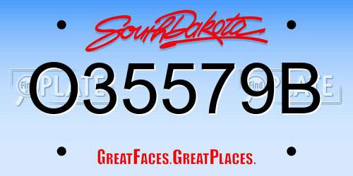 O35579B South Dakota License Plate