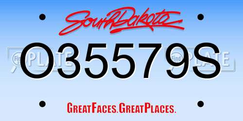 O35579S South Dakota License Plate