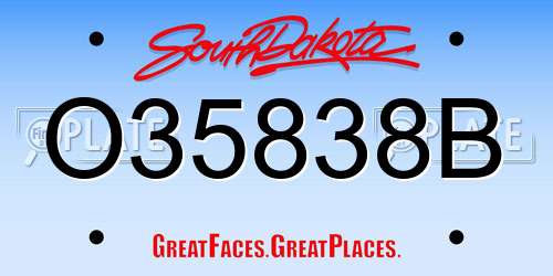 O35838B South Dakota License Plate