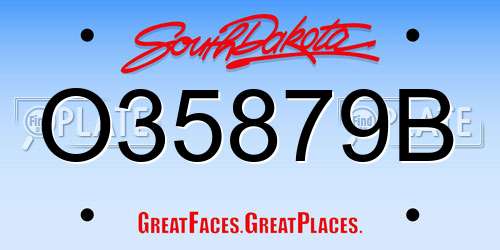 O35879B South Dakota License Plate