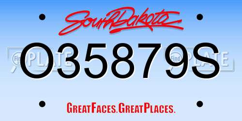 O35879S South Dakota License Plate