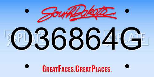 O36864G South Dakota License Plate