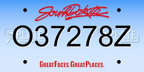 O37278Z South Dakota License Plate