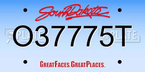 O37775T South Dakota License Plate