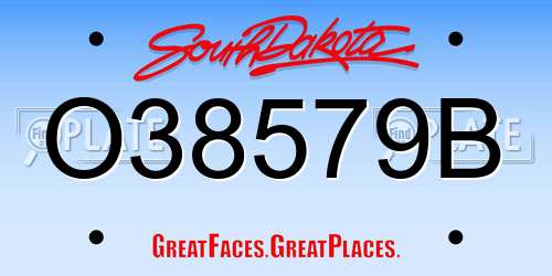 O38579B South Dakota License Plate