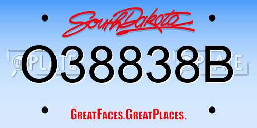 O38838B South Dakota License Plate