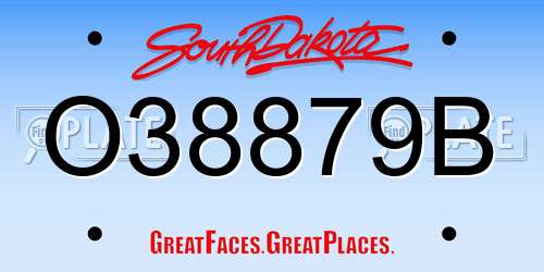 O38879B South Dakota License Plate