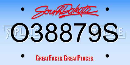 O38879S South Dakota License Plate