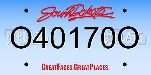 O40170O South Dakota License Plate