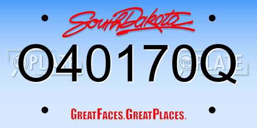 O40170Q South Dakota License Plate