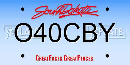 O40CBY South Dakota License Plate