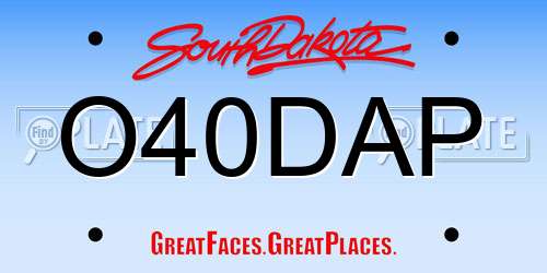O40DAP South Dakota License Plate