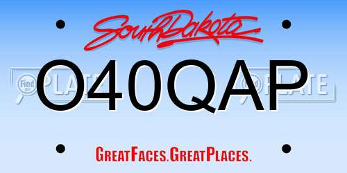 O40QAP South Dakota License Plate