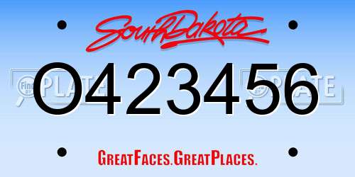 O423456 South Dakota License Plate