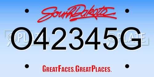 O42345G South Dakota License Plate