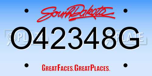 O42348G South Dakota License Plate