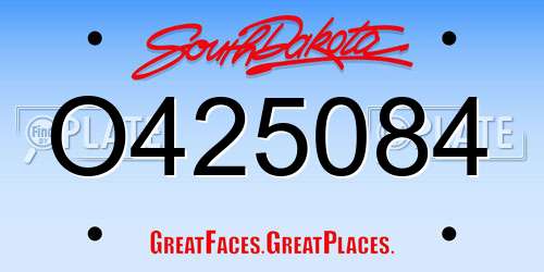 O425084 South Dakota License Plate