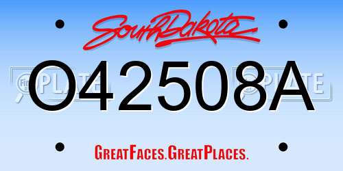 O42508A South Dakota License Plate