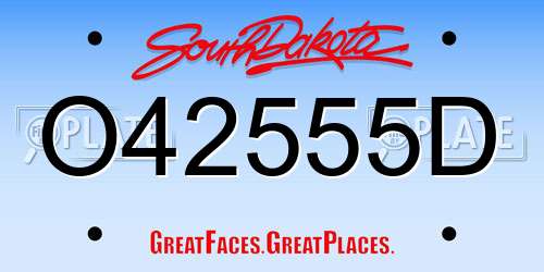 O42555D South Dakota License Plate