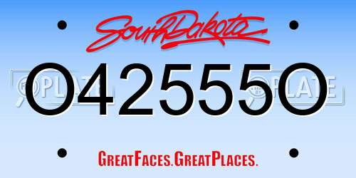 O42555O South Dakota License Plate