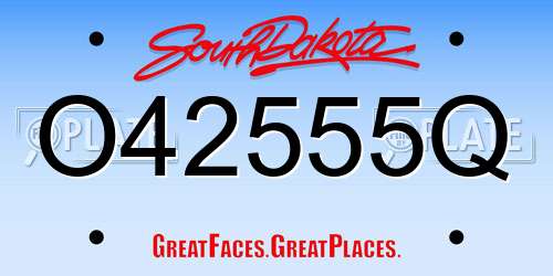 O42555Q South Dakota License Plate