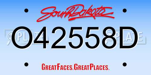 O42558D South Dakota License Plate