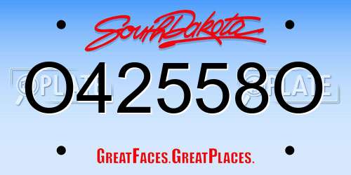 O42558O South Dakota License Plate