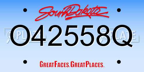 O42558Q South Dakota License Plate