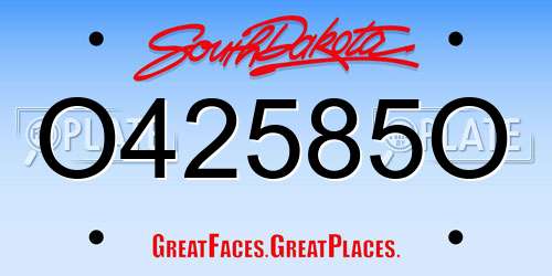 O42585O South Dakota License Plate