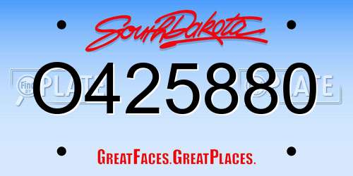 O425880 South Dakota License Plate