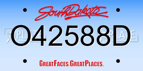 O42588D South Dakota License Plate