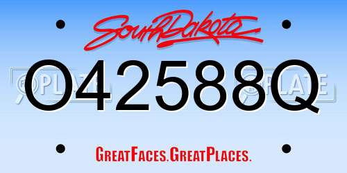 O42588Q South Dakota License Plate