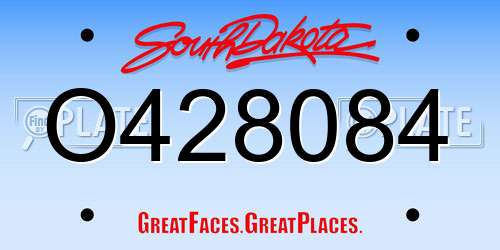 O428084 South Dakota License Plate