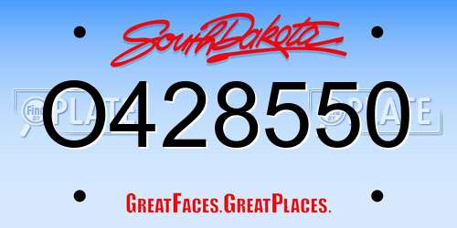 O428550 South Dakota License Plate
