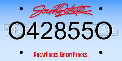 O42855O South Dakota License Plate