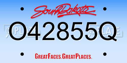 O42855Q South Dakota License Plate