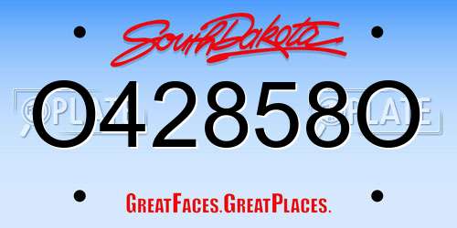 O42858O South Dakota License Plate