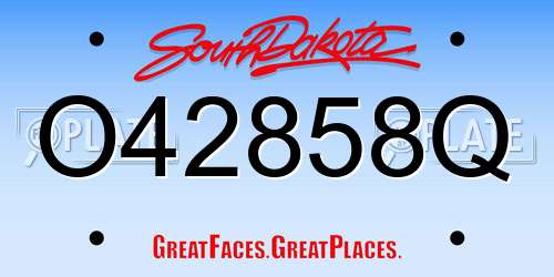 O42858Q South Dakota License Plate