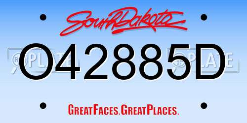 O42885D South Dakota License Plate