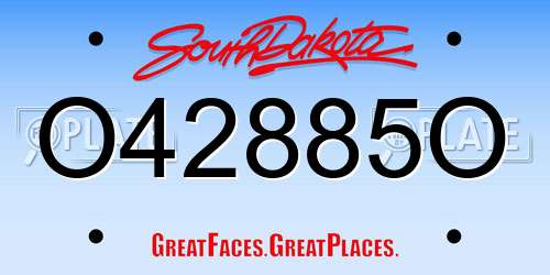 O42885O South Dakota License Plate