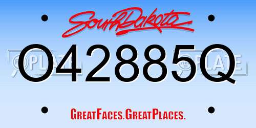 O42885Q South Dakota License Plate