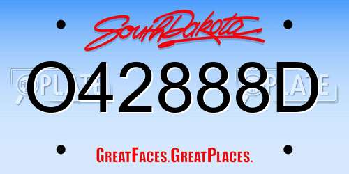 O42888D South Dakota License Plate
