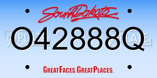 O42888Q South Dakota License Plate